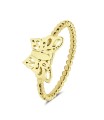 Ball Pattern around Circle with Cute Butterfly Ring NSR-4090